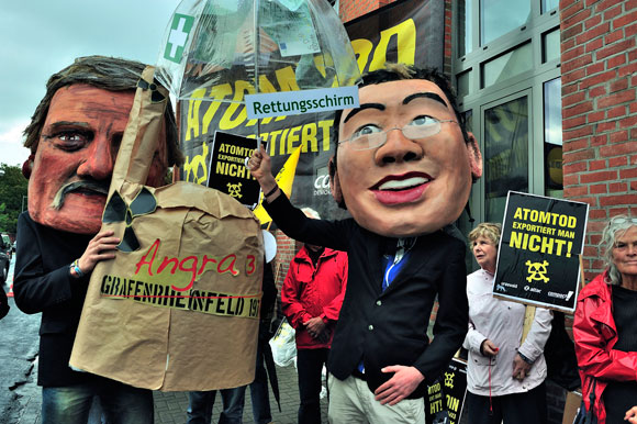 Aktion in Hannover gegen das AKW Angra 3, Fotograf: Sami Atwa Aktion in Hannover gegen das AKW Angra 3, Fotograf: Sami Atwa