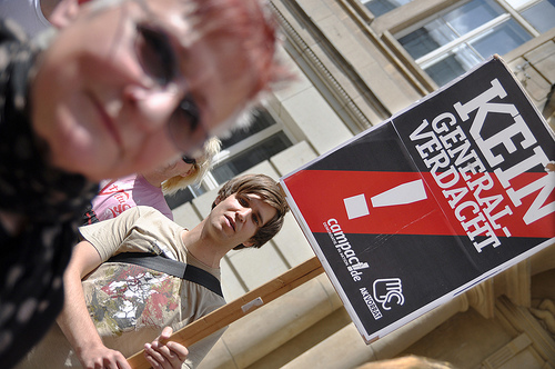 Campact in Aktion gegen Vorratsdatenspeicherung