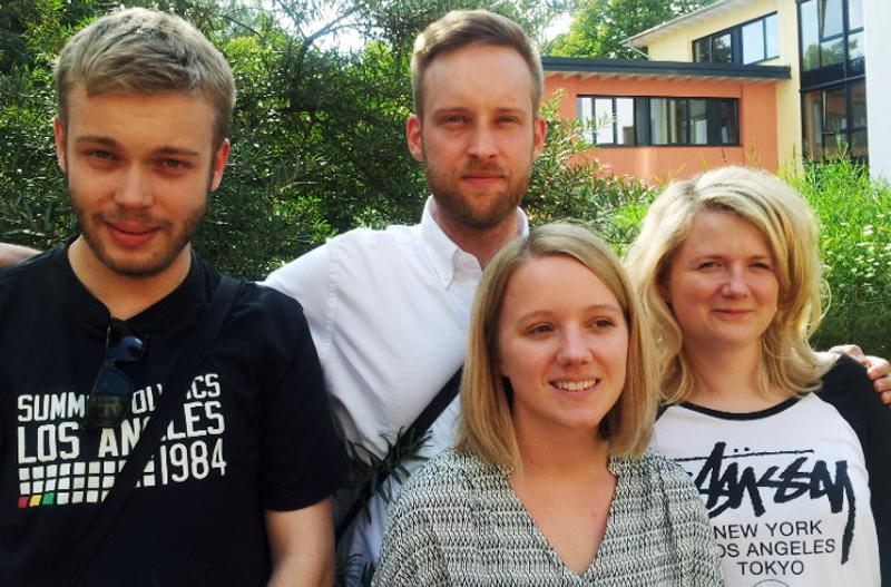 Die Bloger/innen von Alliansfritt Sverige: Johannes, Robin, Anna und Ingela (v.l.n.r)