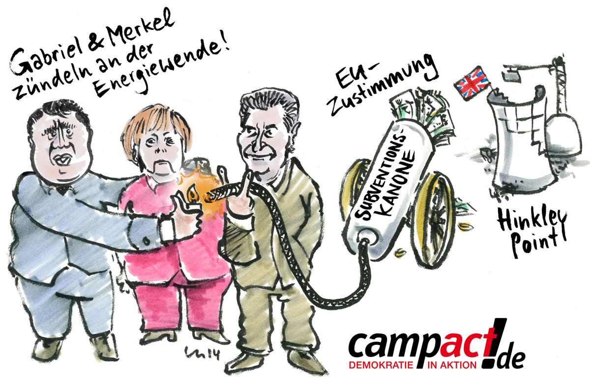 Merkel und Gabriel zündeln mit Öttinger am Atomausstieg