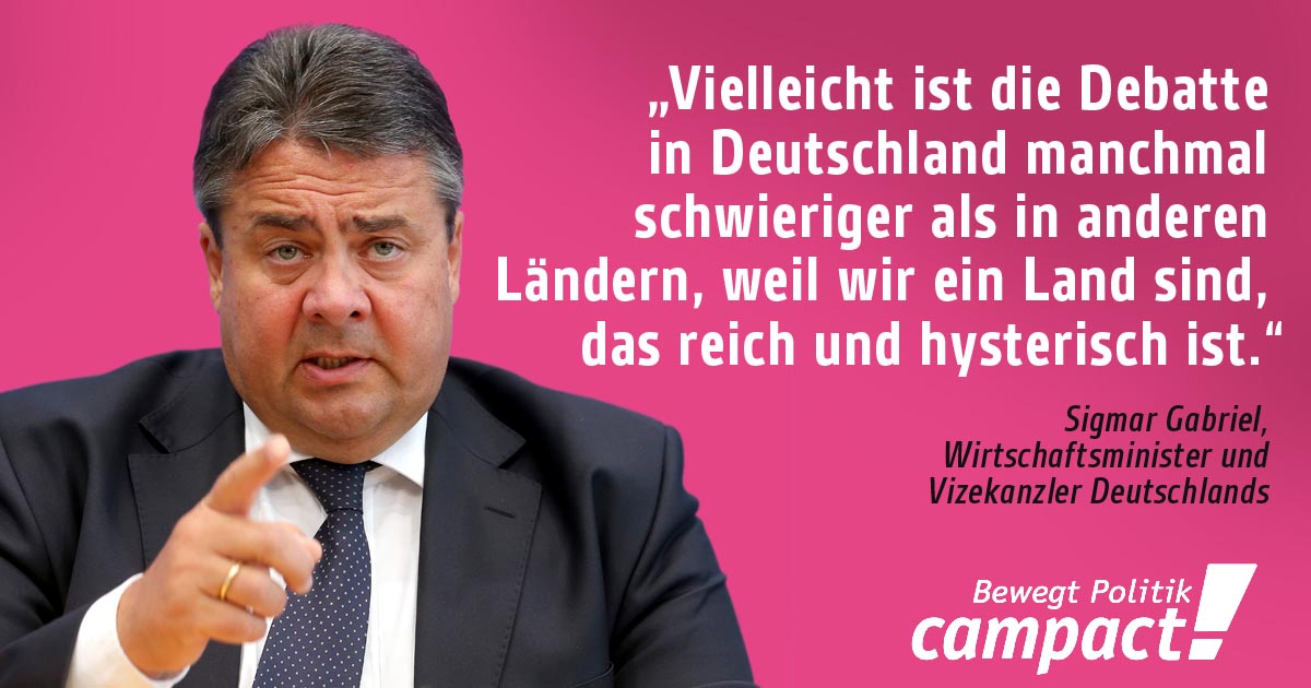 Sigmar Gabriel mit Zitat Deutschland sei