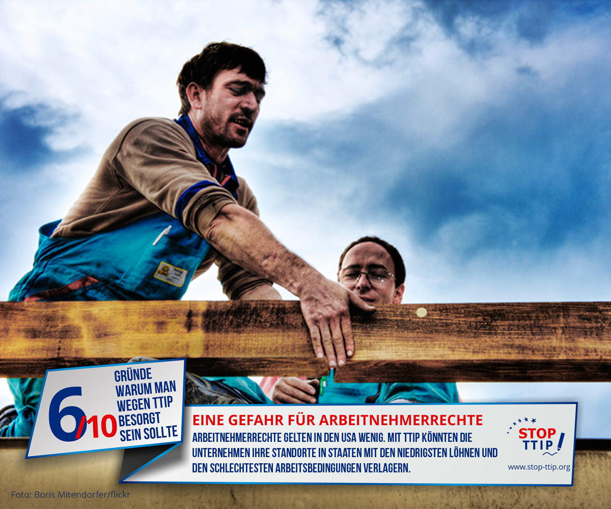 TTIP: Gefahr für Arbeitnehmerrechte. Grafik: stop-ttip.org