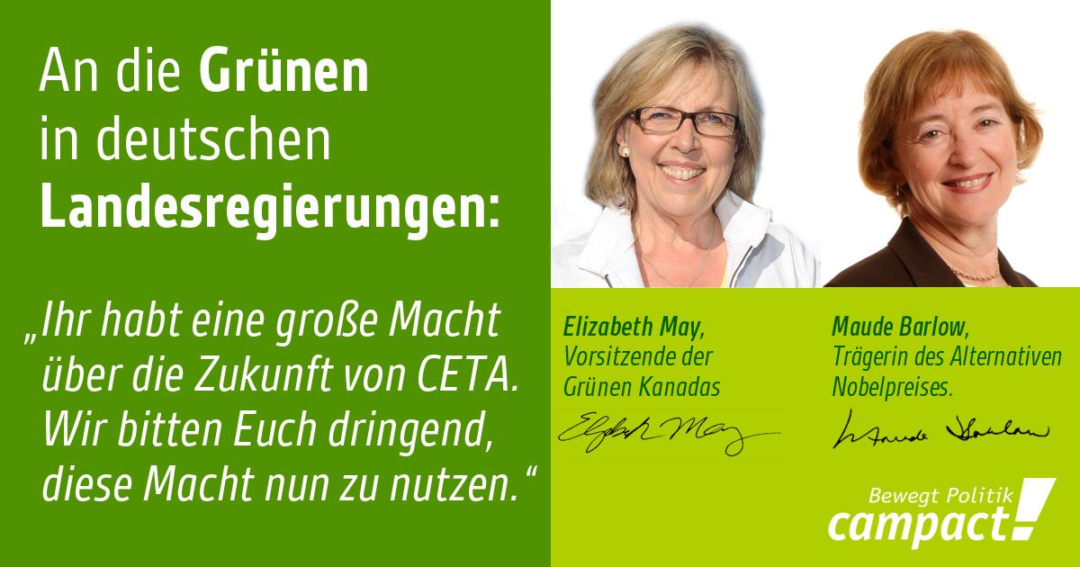 Elizabeth May und Maude Barlow appellieren an die Grünen