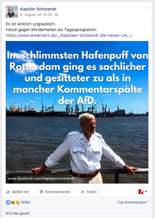 Kapitän Schwandt findet deutliche Worte