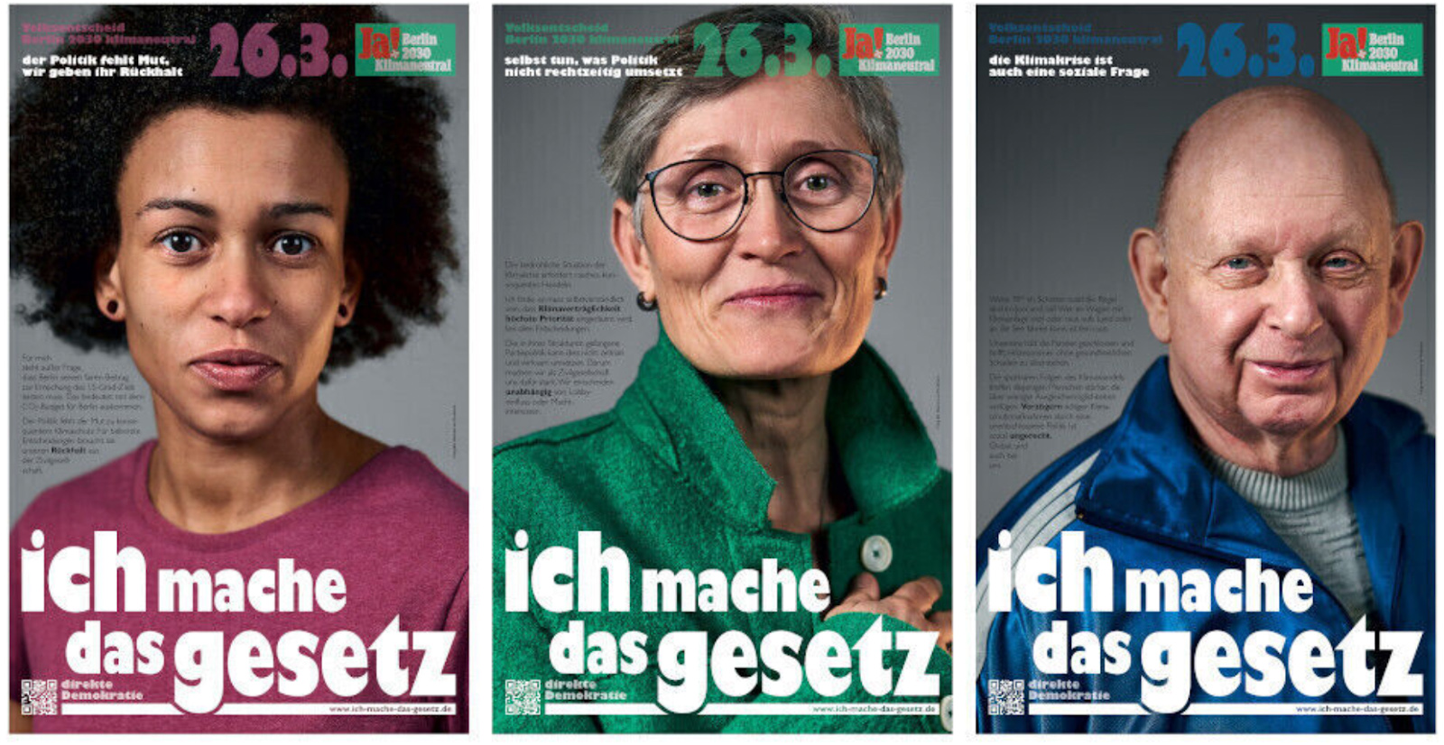 Unterstützungsplakate für den Berliner Volksentscheid am 26. März von den NaturFreunde Deutschlands Landesverband Berlin e.V.