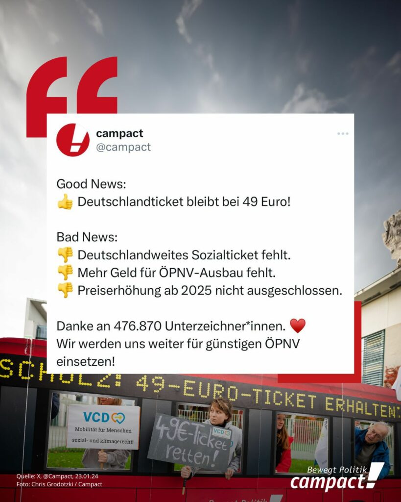 Das Deutschlandticket bleibt bei 49 Euro – ein toller Erfolg!