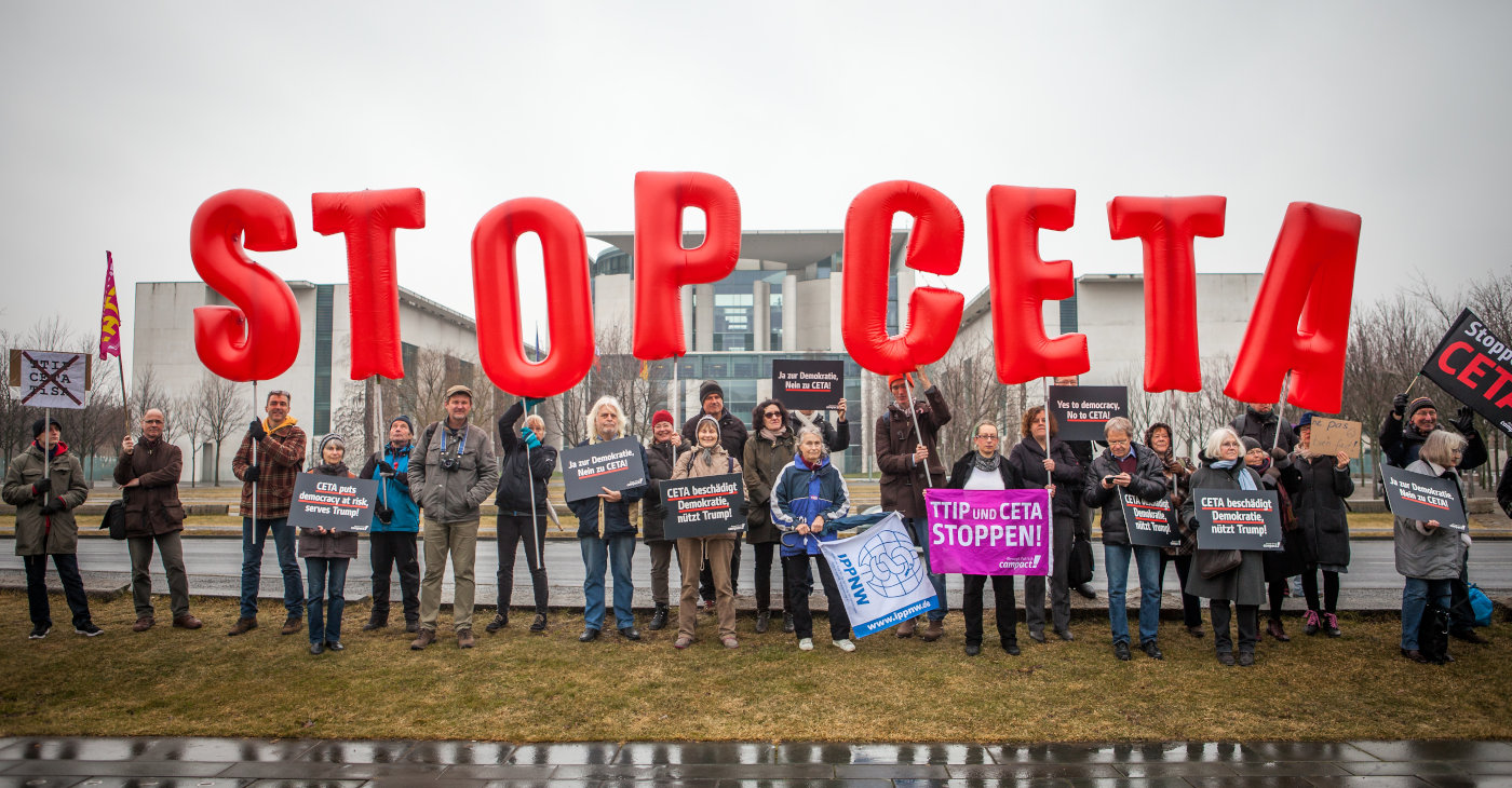 Stopp CETA: Campact-Aktion im Jahr 2017