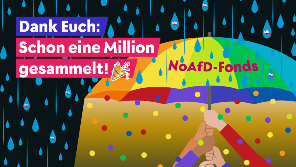 Schon eine Million gegen die AfD: Über 30.000 Menschen haben bereits für den NoAfD-Fonds gespendet