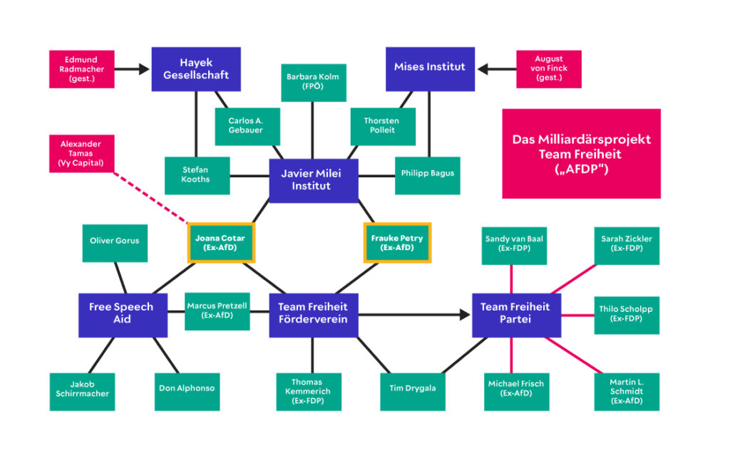 Die Grafik zeigt das Milliardärsprojekt Team Freiheit ("AFDP").