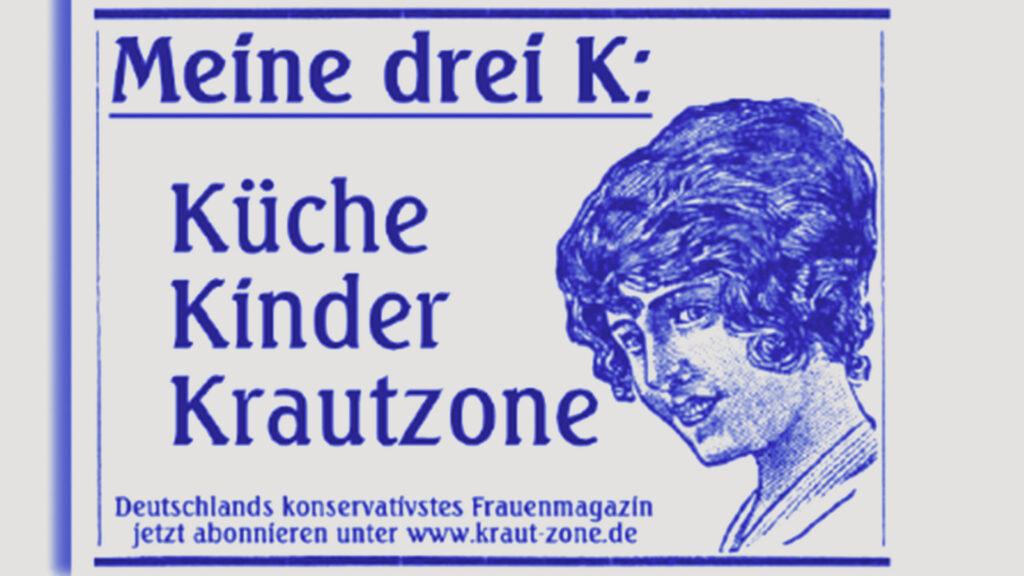 Im Online-Shop des Magazins Krautzone befinden sich zahlreiche Aufkleber mit hetzerischen Inhalten zum Verkauf. Hier ein anti-feministischer Sticker.